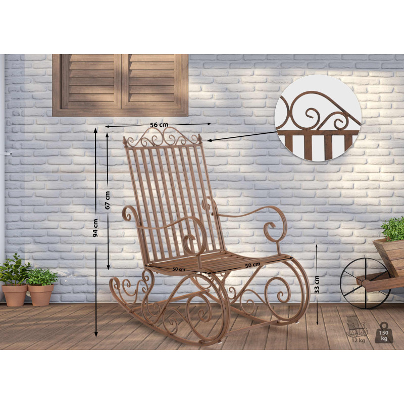 Sedia a dondolo Smilla marrone